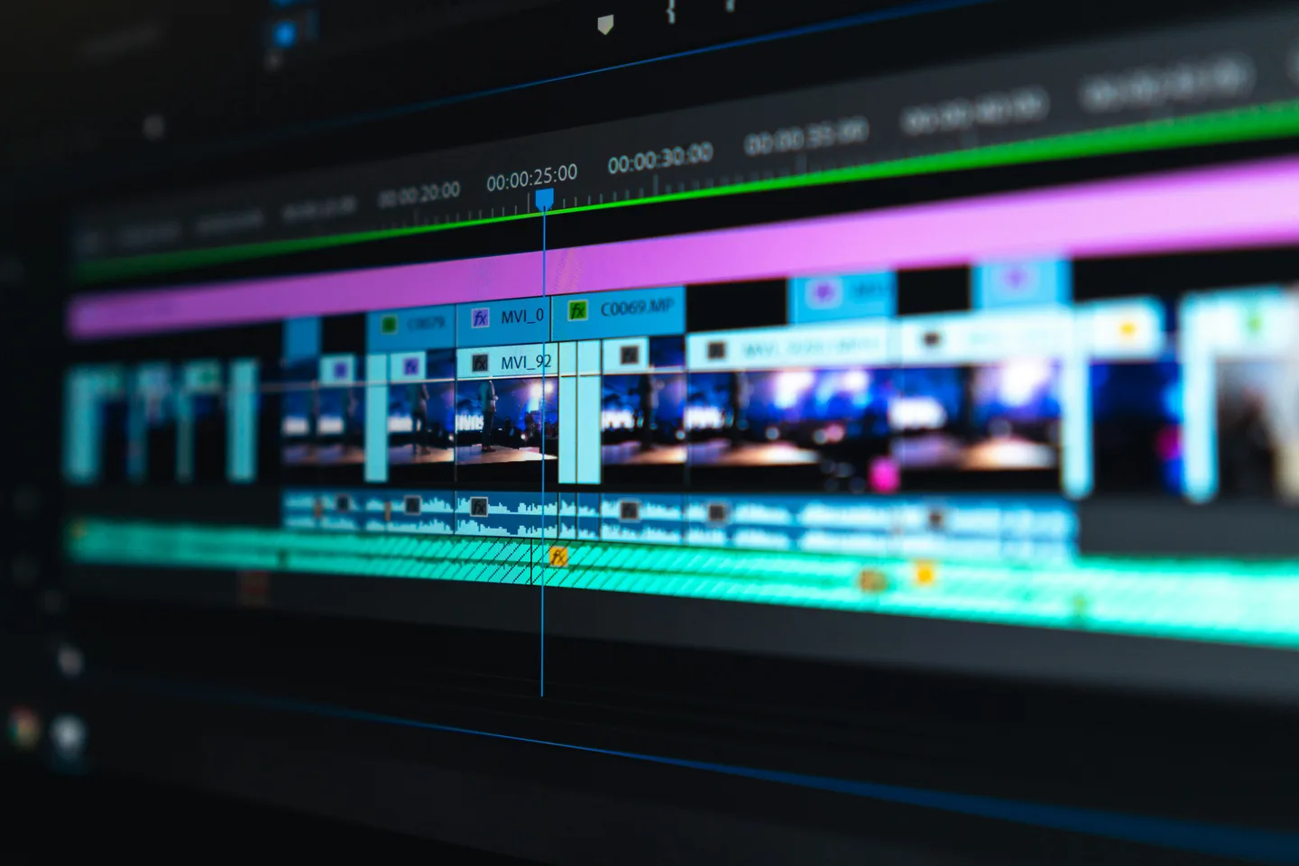 Colour grading suite — post-production visual atmosphere