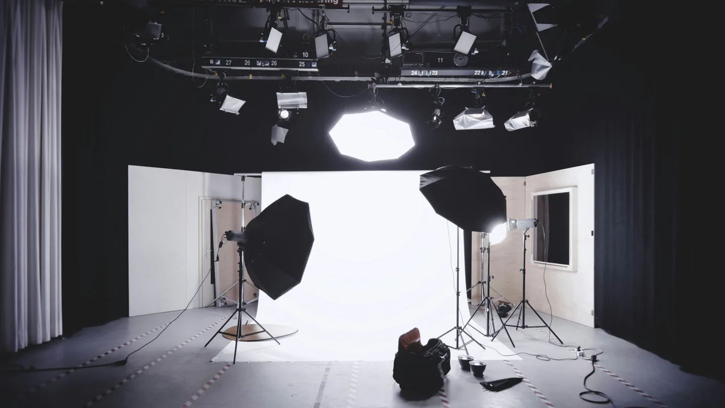 Professional film production lighting setup — visual atmosphere